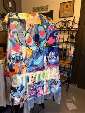 Disney Stitch Plush Throw Blanket - Colorful Multi
